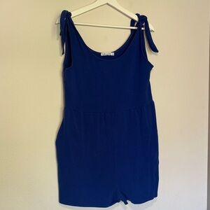 Blue Romper with Tie Straps Culture Code size small